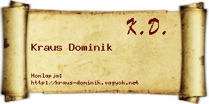 Kraus Dominik névjegykártya